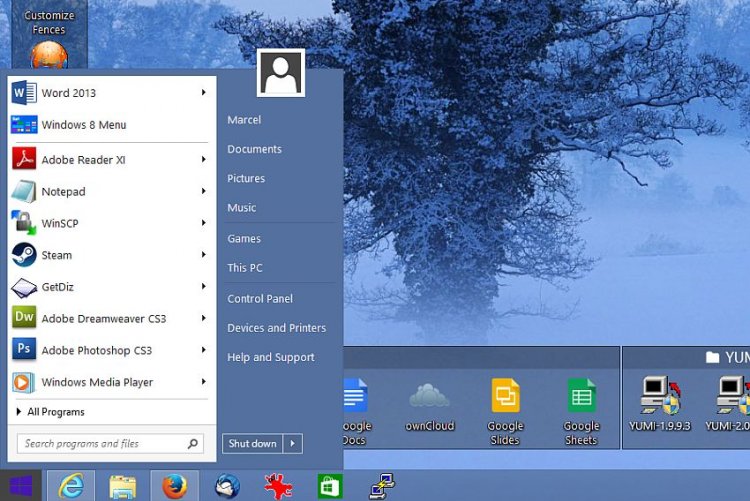Windows 8 met startknop